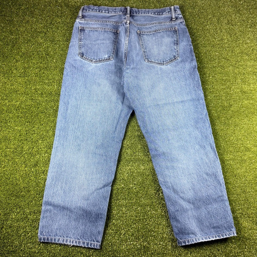 Uniqlo Jeans Mens 33 Blue Medium Wash Straight Leg 100% Cotton Denim 321-418939